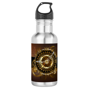 Garrafa Relógio a vapor com engrenagens antigas