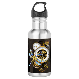 Garrafa Relógio Steampunk com Dragonfly Mecânica