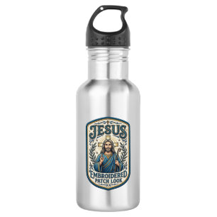 Garrafa Remendo Bordado Jesus Olhe Remendo Bordado Jesus