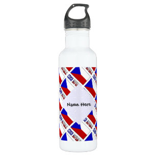 Garrafa República Tcheca e Bandeira Tcheca Personalizada e