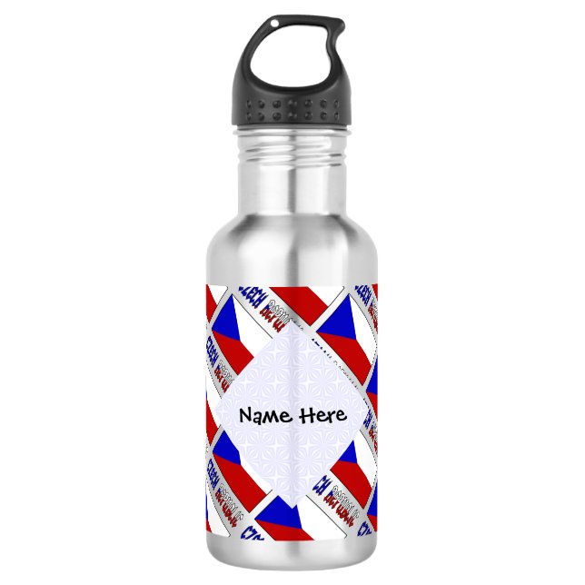 Garrafa República Tcheca e Bandeira Tcheca Personalizada e (Frente)