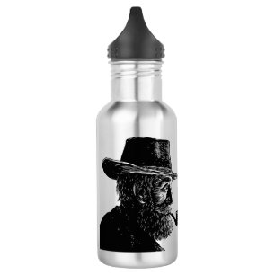 Garrafa Retrato de Ponto e Linha: Velho Sábio Fumando um P