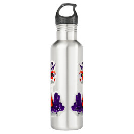 Garrafa Retrato Gato - Arte Gráfica Negrito Laranja e Viol