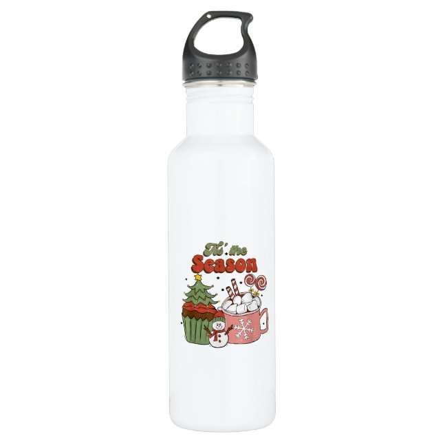 Garrafa Retro Esta É A Época De Natal Café Snowman (Frente)