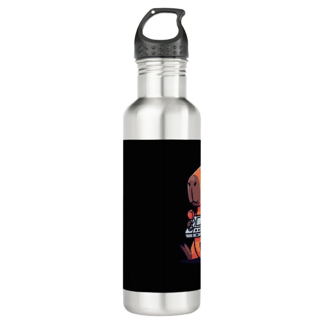 Garrafa Retro Gamer Capybara Water Bottle – Old School Vib (Frente)