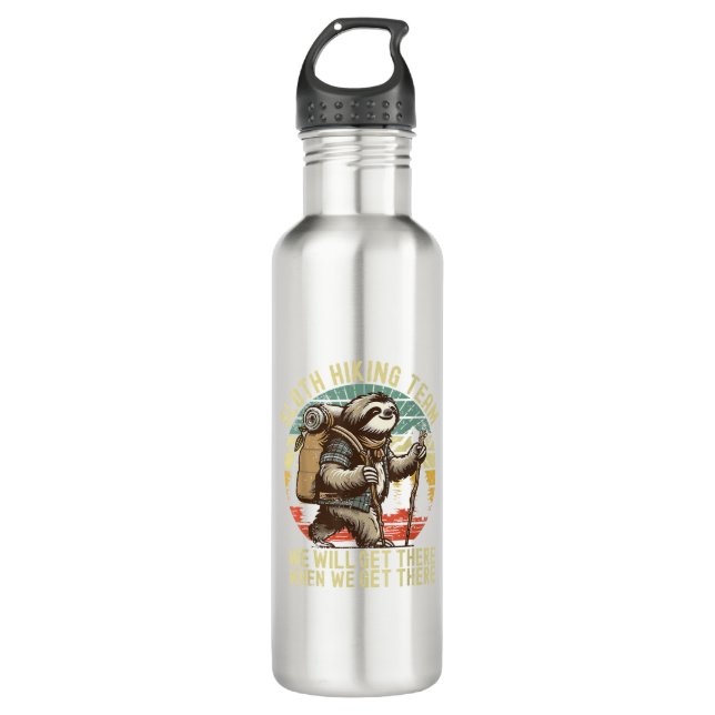 Garrafa Retro Sloth Hiking Team We'll get There When we ge (Frente)