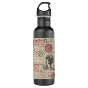 Garrafa Rooster de Paris com Escrita Manual em Francês Vi