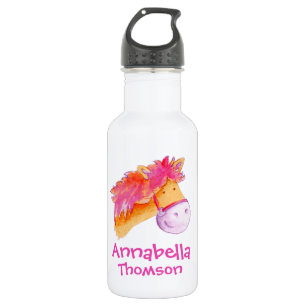 Garrafa rosa cor-de-rosa e garrafa branca