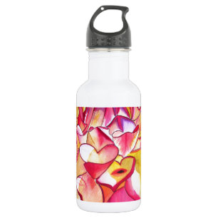 Garrafa Rosa Dahlia flor aquarela