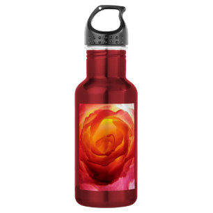 Garrafa Rosa de Aquarela vermelha e amarela