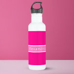 Garrafa Rosa e Rosa Quentes Personalizados<br><div class="desc">Este é um na moda, chic, personalizado, design. Está em tendências rosa-quente e rosa com espaço para você adicionar seu nome na tipografia do na moda. Ele faria um dom personalizado ideal ou como um na moda, uma nova garrafa de água, para você mesmo. Para personalizar, basta adicionar seu nome...</div>