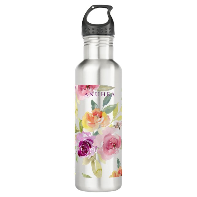 Garrafa Rosas De Verão De PixDezines Floral (Frente)