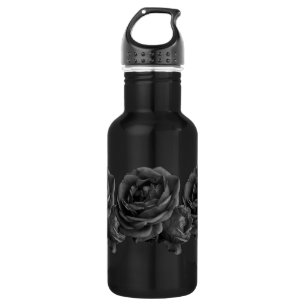 Garrafa Rosas pretos góticos