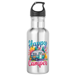 Garrafa Roupa de Acampamento Divertida Feliz Camper Reboqu