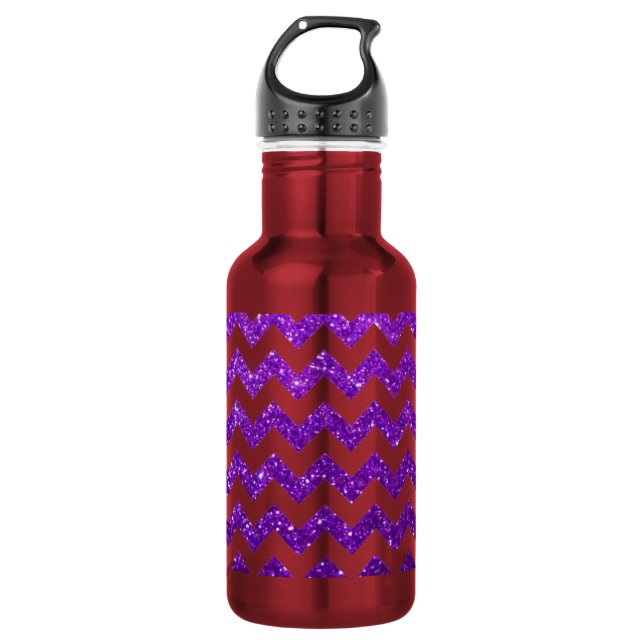 Garrafa Roxo de Chevron do brilho (Frente)