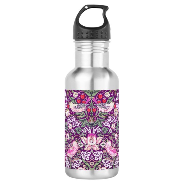 Garrafa Roxo Moderno William Morris Strawberry Thef  (Frente)