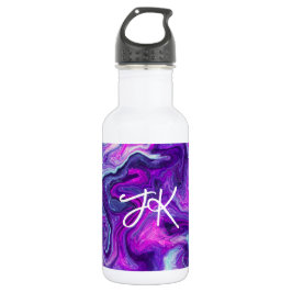 Garrafa Roxo Personalizado, Azul, Marble Fluid Art Rosa