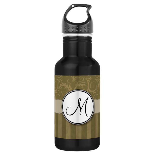 Garrafa Sabores e faixas Douradas e bronzeadas com Monogra (Frente)