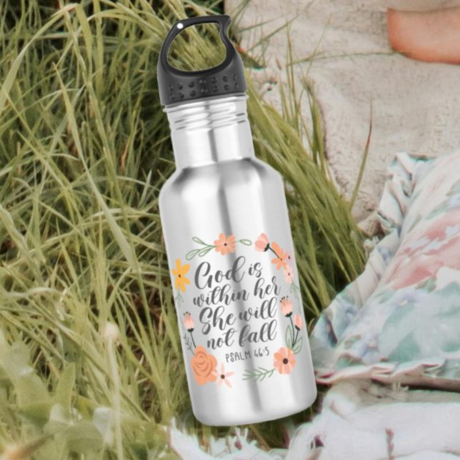 Garrafa Salmo 46:5 Deus está dentro dela. Ela não vai cair (Criador carregado)