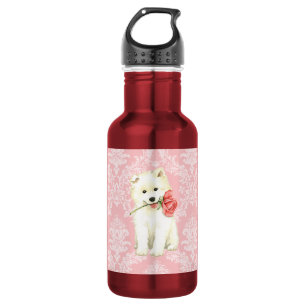 Garrafa Samoyed cor-de-rosa dos namorados