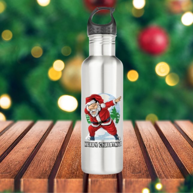 Garrafa Santa Claus Dabbing Dance Steel Water Bottle (Criador carregado)