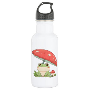 Garrafa Sapo de Dia Chuvoso sob Cogumelo Design Kawaii