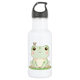 Garrafa Sapo Kawaii com Borboleta Design Fofo da Natureza