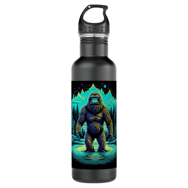 Garrafa Sasquatch na Floresta Arte de IA (Frente)