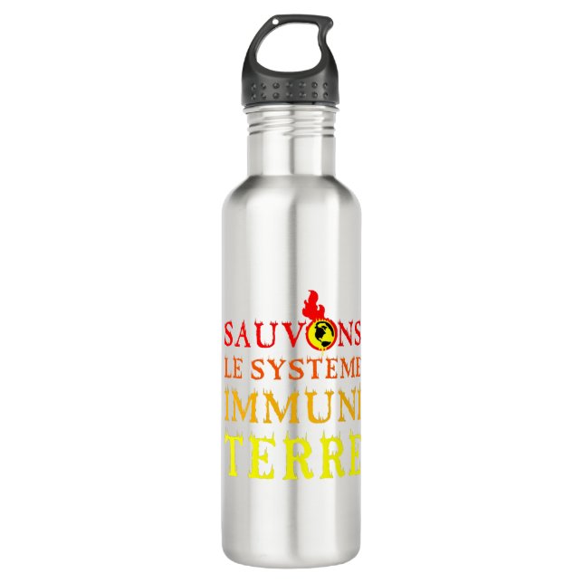 Garrafa SAUVONS LE SYSTÈME IMUNITAIRE! écologie, natureza (Frente)