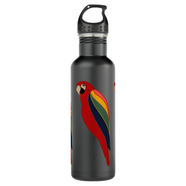 Garrafa Scarlet Macaw on Water Bottle (Frente)