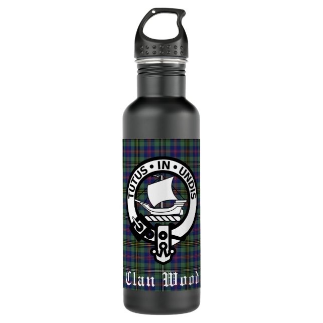 Garrafa Scottish Clan Wood Crest & Tartan (Frente)