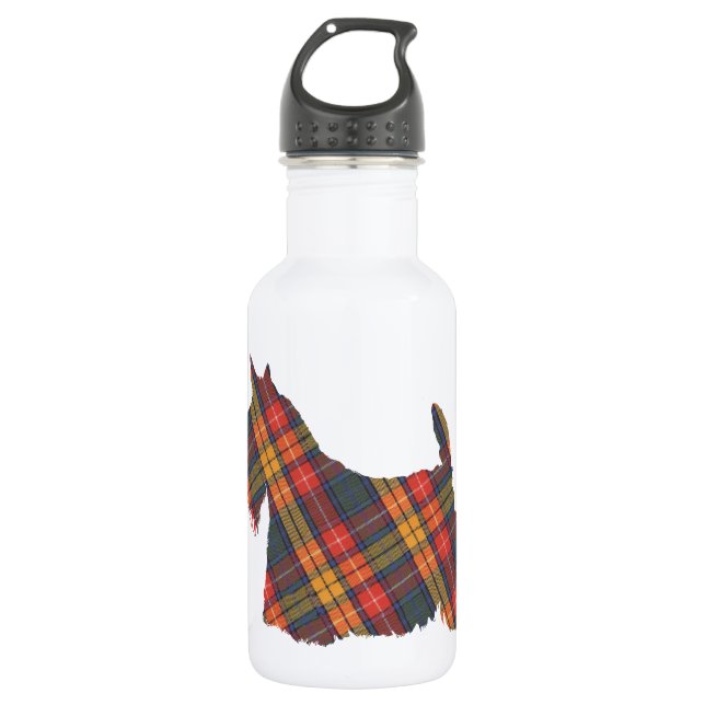 Garrafa Scottish Terrier Tartan Silhouette (Frente)