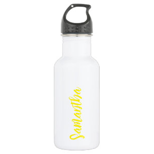Garrafa Script Personalizado Seu Nome Neon Yellow Party