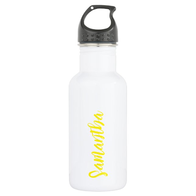 Garrafa Script Personalizado Seu Nome Neon Yellow Party (Frente)
