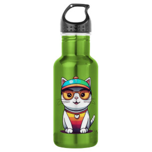 Garrafa Sentado Gatos Vestindo Óculos E Chapéu