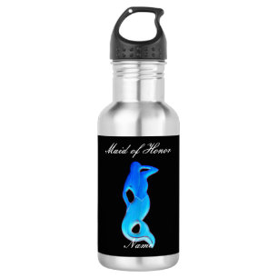 Garrafa sereia azul-madrinha de casamento personalizada