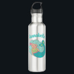 Garrafa Sereia Cuada Personalizada<br><div class="desc">Uma bela sereia picante decora esta garrafa de água de aço inoxidável. Personalize-o com o seu nome. Um presente de excelente para uma festa de aniversário de sereia. Projetado para você pelo Blackberry Boulevard.</div>