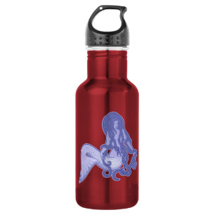 Garrafa Sereia Sentada Azul