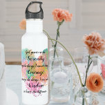 Garrafa Serenity Prayer Watercolor Stainless Steel Water B<br><div class="desc">Create a mindful gift for yourself or another with this Serenity Prayer text design on a water bottle. Created in elegant script typography overlaid on a pastel abstract digital watercolor style heart.</div>