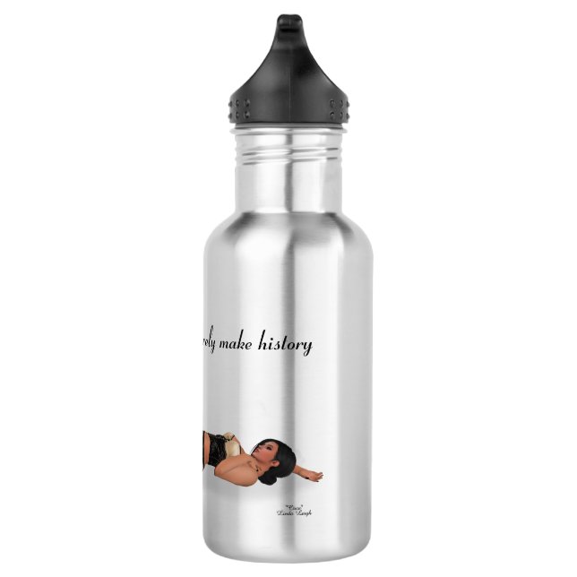 Garrafa Sexy Brunette Pinup Girl Sleing Water Bottle (Direita)