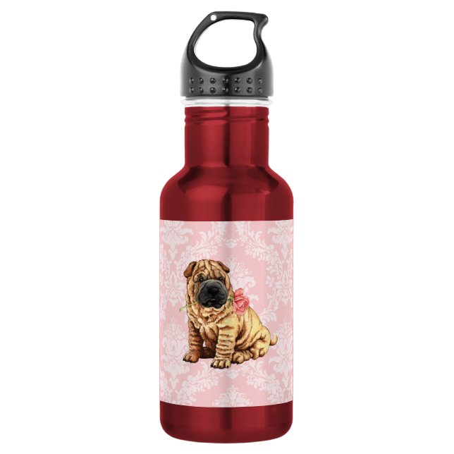Garrafa Shar-Pei do Rosa namorados (Frente)