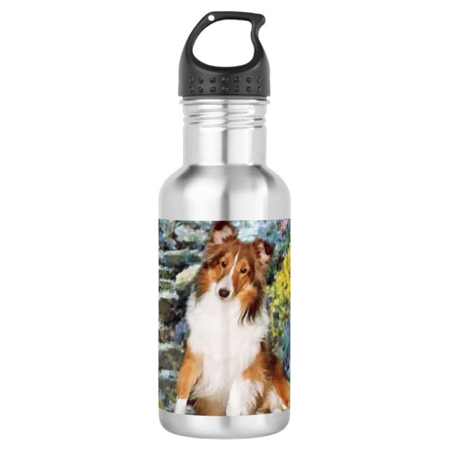 Garrafa Shetland Sheepdog Sheltie Art (Frente)