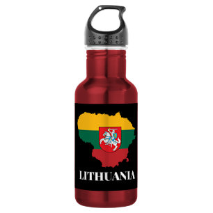 Garrafa Silhueta e bandeira da Lituânia