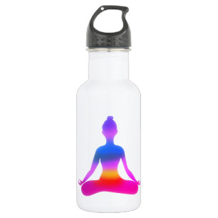 Garrafa Silhueta Senhora Yoga Colorida