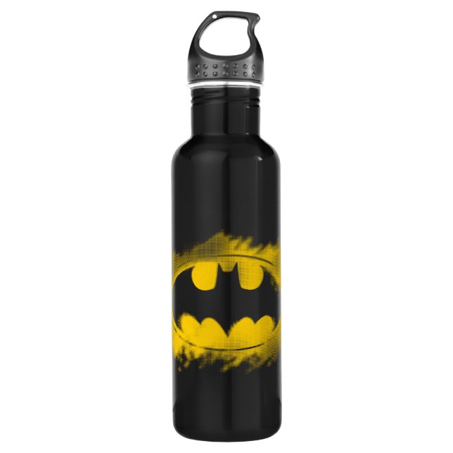 Garrafa Símbolo Batman | Logotipo preto e amarelo (Frente)