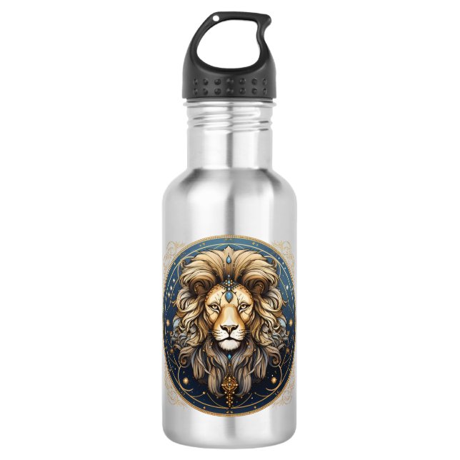 Garrafa Símbolo de Leão em Greve Trabalho de arte (Frente)