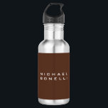 Garrafa Simples Moderno Minimalista Castanho Mínimo Seu No<br><div class="desc">Esse modelo pode ser personalizado para atender a todas as profissões profissionais.</div>