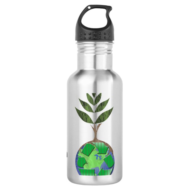 Garrafa Sinal de Reciclar de árvore personalizada (Frente)