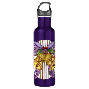 Garrafa Sinos de Natal Fofo com Fita e Laço