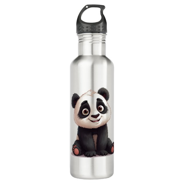 Garrafa Sitting Panda Bear Cartoon Illustration Artwork (Frente)